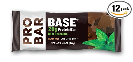 PROBAR BASE Protein Bar, Mint Chocolate, 2.46 Ounce (Pack of 12)
