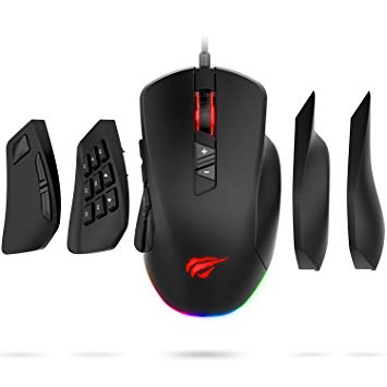 Havit Gaming Mouse 12000 DPI Computer Ergonomic Wired Mice for Laptop USB RGB Mouses with 19 Programmable Buttons PC Gamer