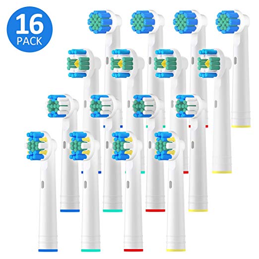 Replacement Brush Heads for Oral B, Pack of 16 Electric Toothbrush Heads Compatible with Oral B-Includes 4 Sensitive, 4 Floss, 4 Precision & 4 Whitening Brush heads from REDTRON