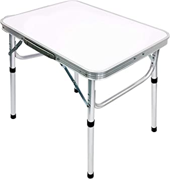 Small Folding Camping Table Portable Adjustable Height Lightweight Aluminum Folding Table for Outdoor Picnic Cooking