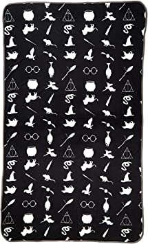 Jay Franco Kids 62" x 90" Inch Plush Blanket-Features The Deathly Hallows & Goblet of Fire, Harry Potter Iconic