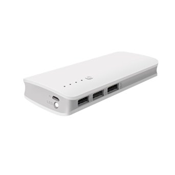 Merope 16750mAh Power Bank 3 USB External Battery Portable Charger for smartphones (white)