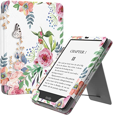 MoKo Case for 6.8" Kindle Paperwhite (11th Generation-2021) and Kindle Paperwhite Signature Edition, Slim PU Shell Cover Case with Auto-Wake/Sleep for Kindle Paperwhite 2021 E-Reader, Fragrant Flowers