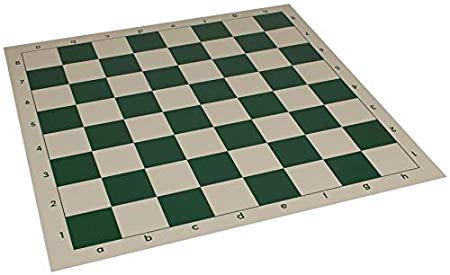 Club Vinyl Rollup Chess Board Green & Buff - 2.25" Squares