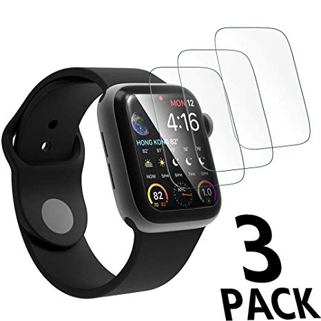 ChefzBest (3Pack) Compatible with iWatch 44mm Screen Protector,Tempered Glass Screen Protector, Anti-Scratch Scratch Resistant Scratch-Proof Screen Film Compatible with Apple iWatch 44mm Series 4