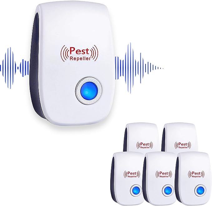 Ultrasonic Pest Repeller 6-Pack, Indoor Plug in Pest Control, Pest Repellent for Mouse, Spider, Insect, Roach, Rodent, Mosquito Repellent for Hotel House Office Garage Warehouse
