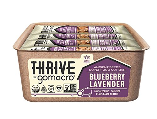 Thrive by GoMacro Ancient Seeds Superfood Nut Bars, Blueberry Lavender, 1.4 Ounce Bars (Pack of 12)