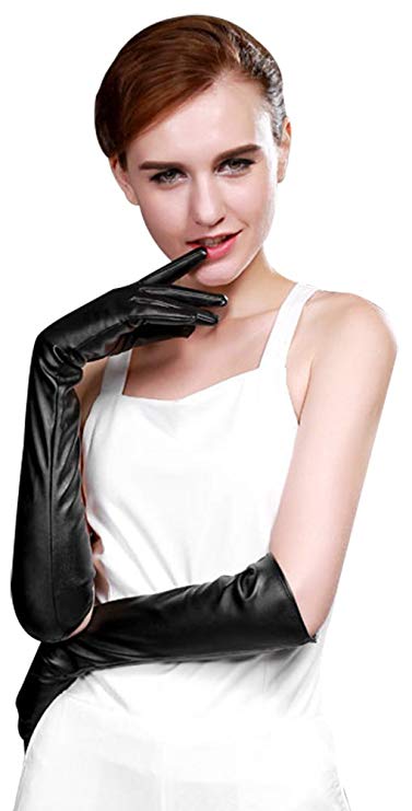 Bellady Womens Winter Opera Long Evening Dress Texting Touchscreen Leather Gloves