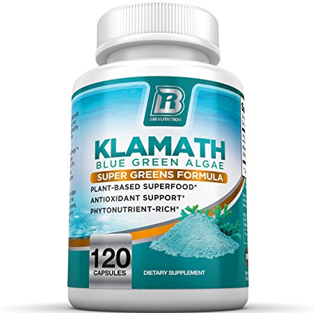 BRI Nutrition Klamath Blue Green Algae - More Effective Than Spirulina or Chlorella - Grown From The Clean Pure Source Of Klamath Lake, 500mg 120ct Gel Capsules