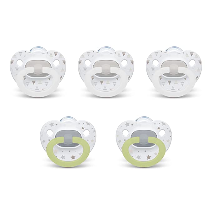 NUK Orthodontic Pacifiers, 0-6 Months,Timeless Collection, Amazon Exclusive, 5 Pack