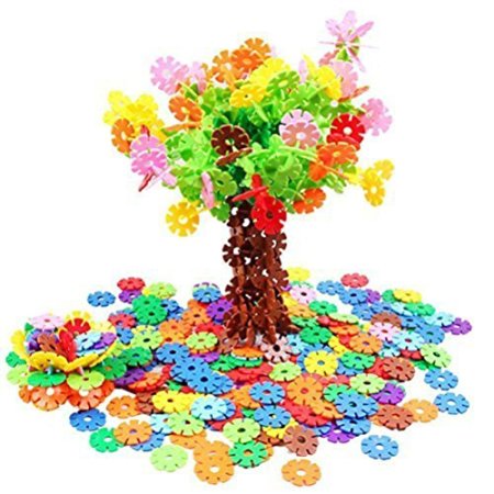JingQ Interlocking Toys Snowflakes Gear Connector Stacking Building Puzzle Play Set for 3 Years Old Baby Toddlers Kids 300pcs