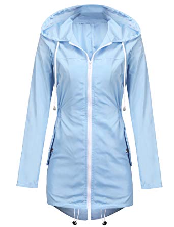 UNibelle Women's Lightweight Waterproof Rain Jacket Active Outdoor Hooded Raincoat Windbreaker