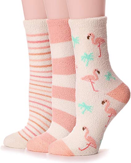 Womens Fuzzy Slipper Socks Soft Cabin Warm Cute Cozy Fluffy Winter Christmas Socks 3 Pack