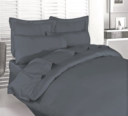 Cotton Queen Duvet-Cover-Set Grey - Premium Quality Combed Cotton Long Staple Fiber - Breathable Cozy and Comfortable - Hotel Quality Exceptionally Durable - By Utopia Bedding Queen Grey