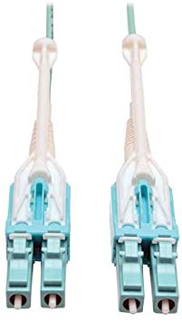 Tripp Lite 10Gb Duplex Multimode 50/125 OM3 LSZH Fiber Patch Cable with Push/Pull Tab Connectors, (LC/LC) - Aqua, 5M (16-ft.) (N820-05M-T)