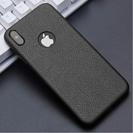 DIVERTS Ultra Slim Litchi Pattern Leather TPU Black Back Cover CASE for iPhone XR