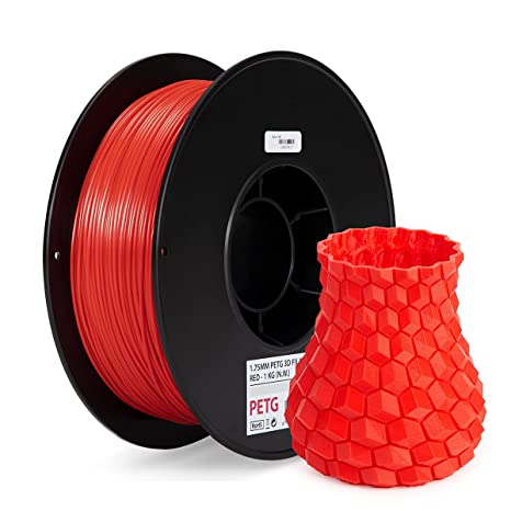 Inland 1.75mm Red PETG 3D Printer Filament - 1 kg Spool (2.2lbs)