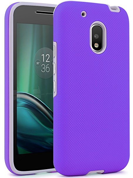 Moto G Play Case, LK [Shock Absorption] Armor Hybrid Defender Protective Case For Motorola Moto G4 Play (Purple)