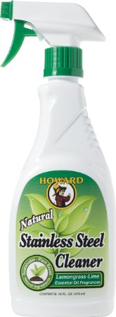 Howard Products SS5012 Natural Stainless Steel Cleaner Trigger Spray Lemongrass-Lime 16-Ounce