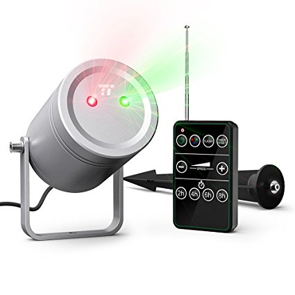Outdoor Laser Christmas Lights, TaoTronics Holiday Laser Lights with RF Wireless Remote, Red and Green Star Laser Show (Aluminum Alloy Waterproof )
