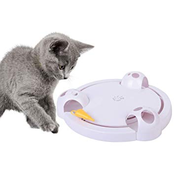 Patgoal Cat Interactive Toys with a Rotating Running Mice Adjustable Speed Battery Operated Toy