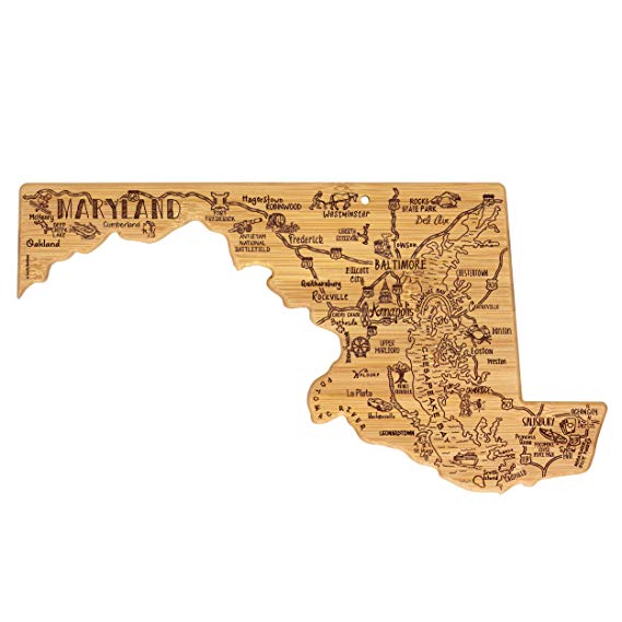 Totally Bamboo Maryland State Destination Bamboo Serving and Cutting Board