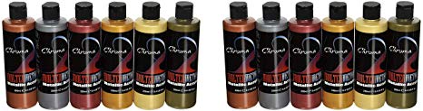 Chroma 1969 Molten Metals Acrylic Paint Set, 8 oz. Bottle, Assorted Color, 6.75" Height, 4" Width, 6" Length (Pack of 6) (2-(Pack))