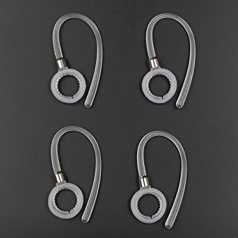 Henoda 4 Pcs White/Clear Earhooks for Motorola Elite Flip Wireless Bluetooth Headset Earclip (Pack of 4)
