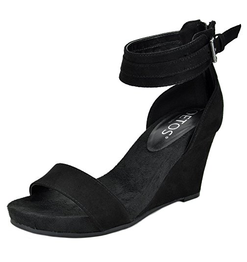 TOETOS SOLSOFT New Women's Casual Summer Mid Wedge Heel Open Toe Platform Sandals