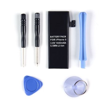 Masione 3.8V 1440mAh Li-ion Internal Replacement Battery for Apple iPhone 5 with Tools Kit