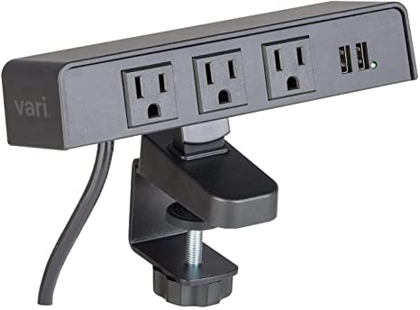 Vari Power Hub - Surge Protector with 3 AC Outlets and 2 USB Ports - 12' Cord