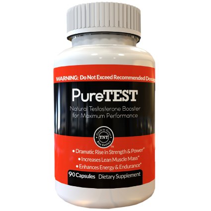 PureTEST Natural Testosterone Booster for Men - Strongest Testosterone Booster Supplement Available