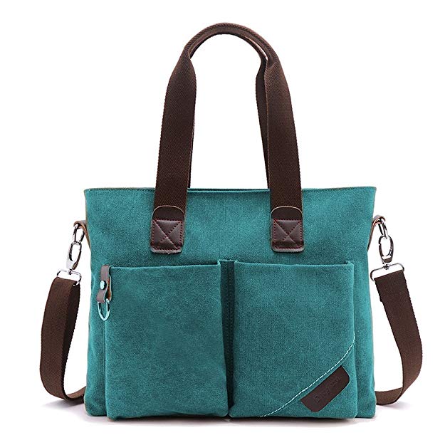 KARRESLY Women' Canvas Shoulder Bag Top Handle Tote Multi-pocket Handbag Purse