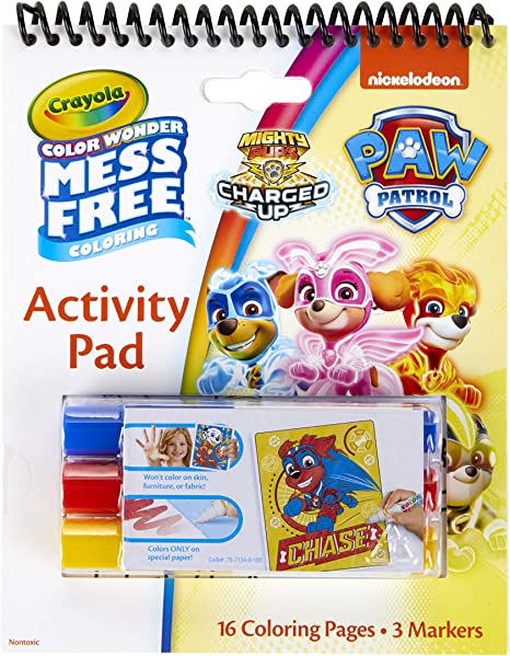 Crayola Color Wonder Paw Patrol Coloring Pages, Mess Free Coloring, Gift for Kids, Age 3, 4, 5, 6, Multi (75-7134)