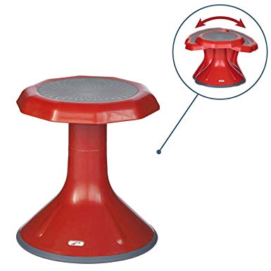 ECR4Kids ACE Active Core Engagement Wobble Stool for Kids, Flexible Classroom & Home Seating, Kids’ Chair, Flexible Seating, Wiggle Chairs, 360 Degree Movement, 15-inch Seat Height, Red