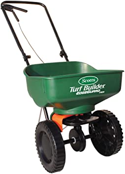 Scotts Turf Builder EdgeGuard Mini Broadcast Spreader - Spreads Grass Seed, Fertilizer and Salt - Holds up to 5,000 sq. ft. of Scotts Grass Seed or Fertilizer Products