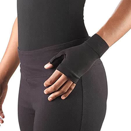 Ames Walker AW Style 715 Lymphedema Gauntlet 20 30 mmHg Small Black Treatment for Lymphedema Hand and Wrist Support