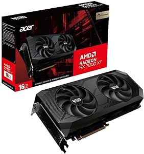 Acer Nitro AMD Radeon™ RX 7800 XT OC - 16GB VRAM GDDR6, HDMI, 3X DP - PCIe 4.0 - Dual Fan - Black - Graphics Card