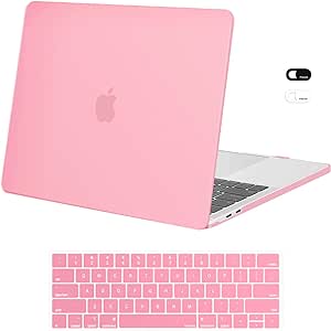 MOSISO Compatible with MacBook Pro 13 inch Case M2 2024, 2023, 2022-2016 A2338 M1 A2251 A2289 A2159 A1989 A1708 A1706, Plastic Hard Shell Case & Keyboard Cover Skin & Webcam Cover, Pink