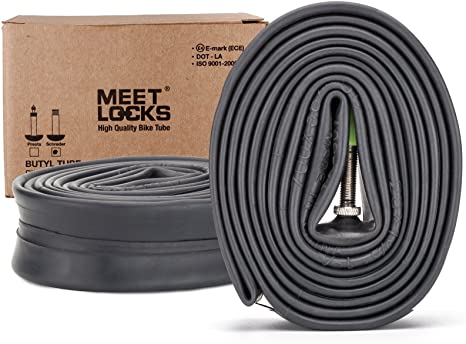 MEETLOCKS Bike Tube 700x18-25C Recycle Butyl Solid Brass Stem Valve Presta