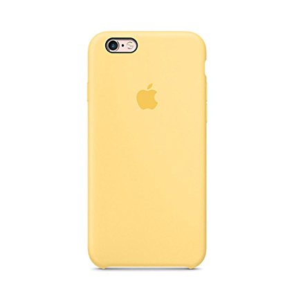 Optimal shield Soft Leather Apple Silicone Case Cover for Apple iPhone 6 /6s (4.7inch) Boxed- Retail Packaging (Yellow)