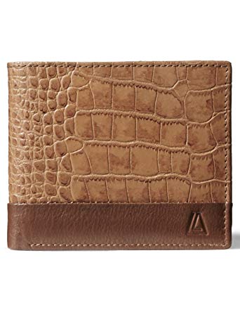 Leather Architect Men's 100% Leather RFID Blocking Classic Trifold Wallet With 12 Credit Card Slots