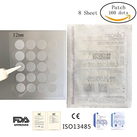 DXRcare wholesale(8 sheets/160 patches)Universal hydrocolloid wound dressing Acne Spot Pimple Absorbing Cover Patch, Moist Wound Dressing for Skin Trouble Acne Pimple Care Hydrocolloid Patch,