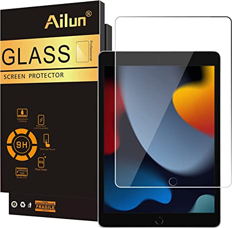 Ailun Screen Protector for iPad 9th 8th 7th Generation (10.2 Inch, iPad 9/8/7, 2021&2020&2019) Tempered Glass/Apple Pencil Compatible [1 Pack]