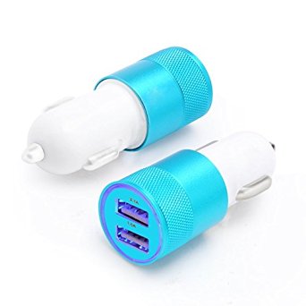 Car Charger, MaxMall 2-Pack Portable 3.1A Dual USB Port Rapid Car Charger Adapter for iPhone 6 Plus, 6s, 6s Plus, iPad, Tablet, Samsung Galaxy S7 Edge, S6, HTC, Sony, LG, PS4 and more