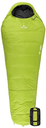 TETON Sports LEEF Ultralight Mummy Sleeping Bag; Free Compression Sack Included