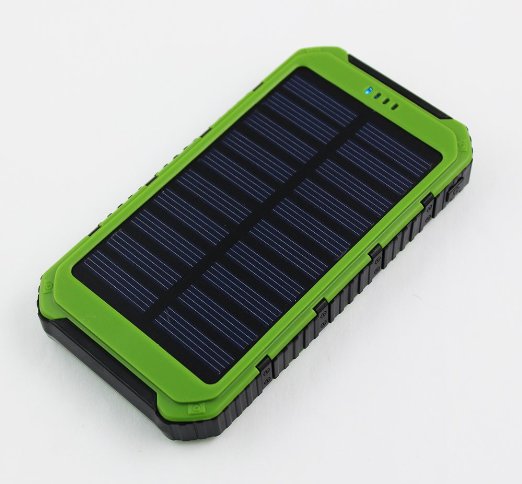 Solar Charger Powerbank Battery TRUE 12000mAh DUAL USB output Solar Rain-Resistant Shockproof Mobile Universal Power Bank External Battery for iPhone iPod iPad Samsung HTC GPS GoPro Solar Wall Charged