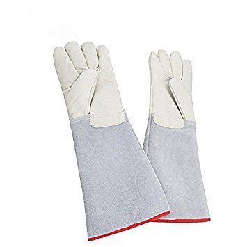 Inf-way Cryogenic Gloves Waterproof LN2 Liquid Nitrogen Protectiove Gloves Cold Storage Frozen Safety Working Gloves (White Large (24.41''/62cm))