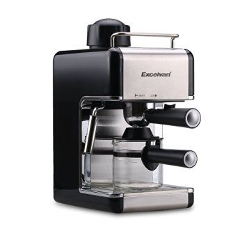 Excelvan CM6812 Mini Stainless Steel Coffeemaker Steam Espresso and Cappuccino Maker (800W 4Cup 3.5Bar)