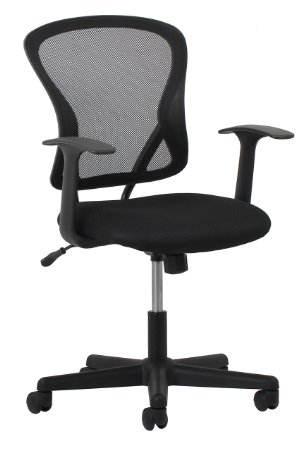 Essentials by OFM Swivel Mesh Task Chair with Arms, Black